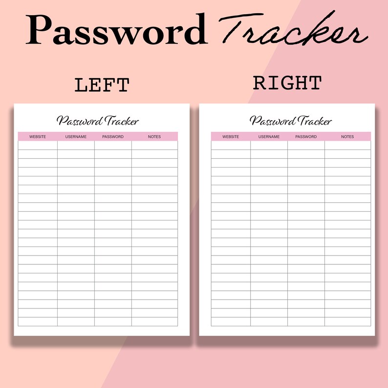 Classic Happy Planner Password Tracker Printable Password - Etsy