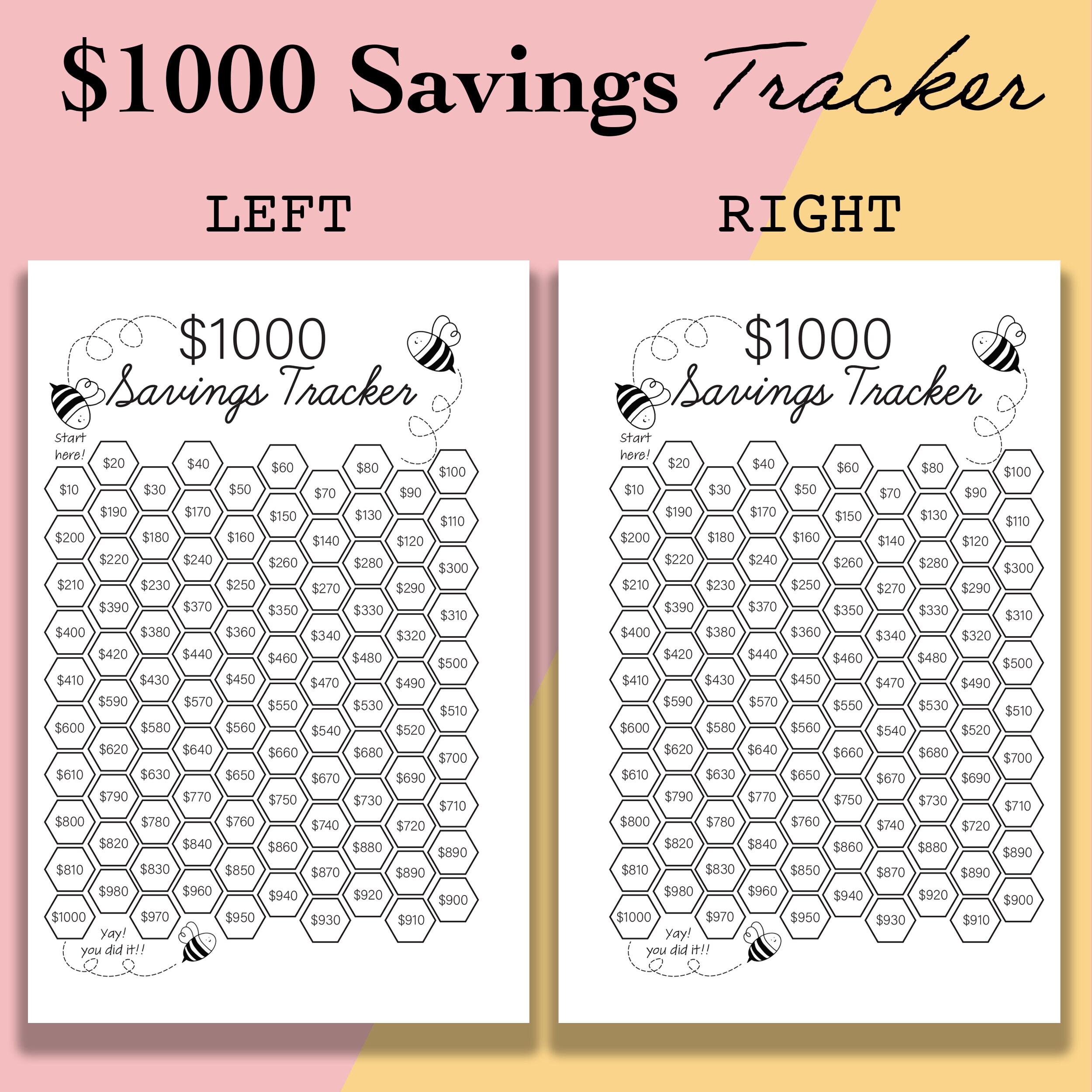 Mini Happy Planner 1k Savings Tracker Printable, 1000 Savings Challenge ...