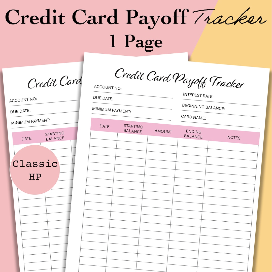Credit Card Payoff Tracker PDF, Credit Card Payment, Credit Card ...