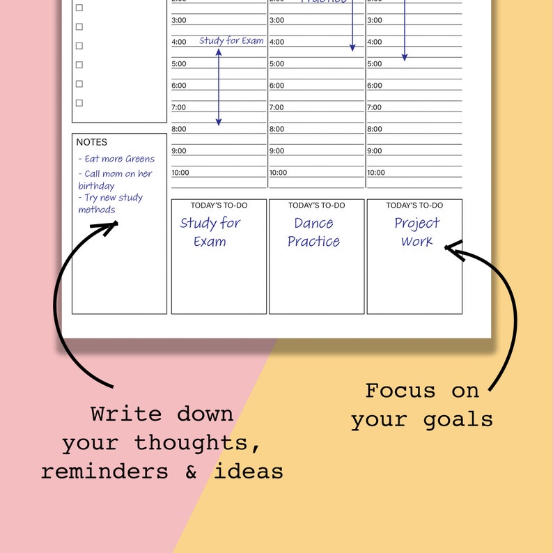 Classic Happy Planner Weekly Hourly Schedule, Weekly Hourly Planner Printable, Undated Week at a Glance Template, Weekly Planner Inserts PDF image 5