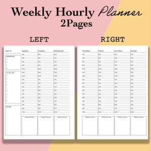 Classic Happy Planner Weekly Hourly Schedule, Weekly Hourly Planner Printable, Undated Week at a Glance Template, Weekly Planner Inserts PDF image 6