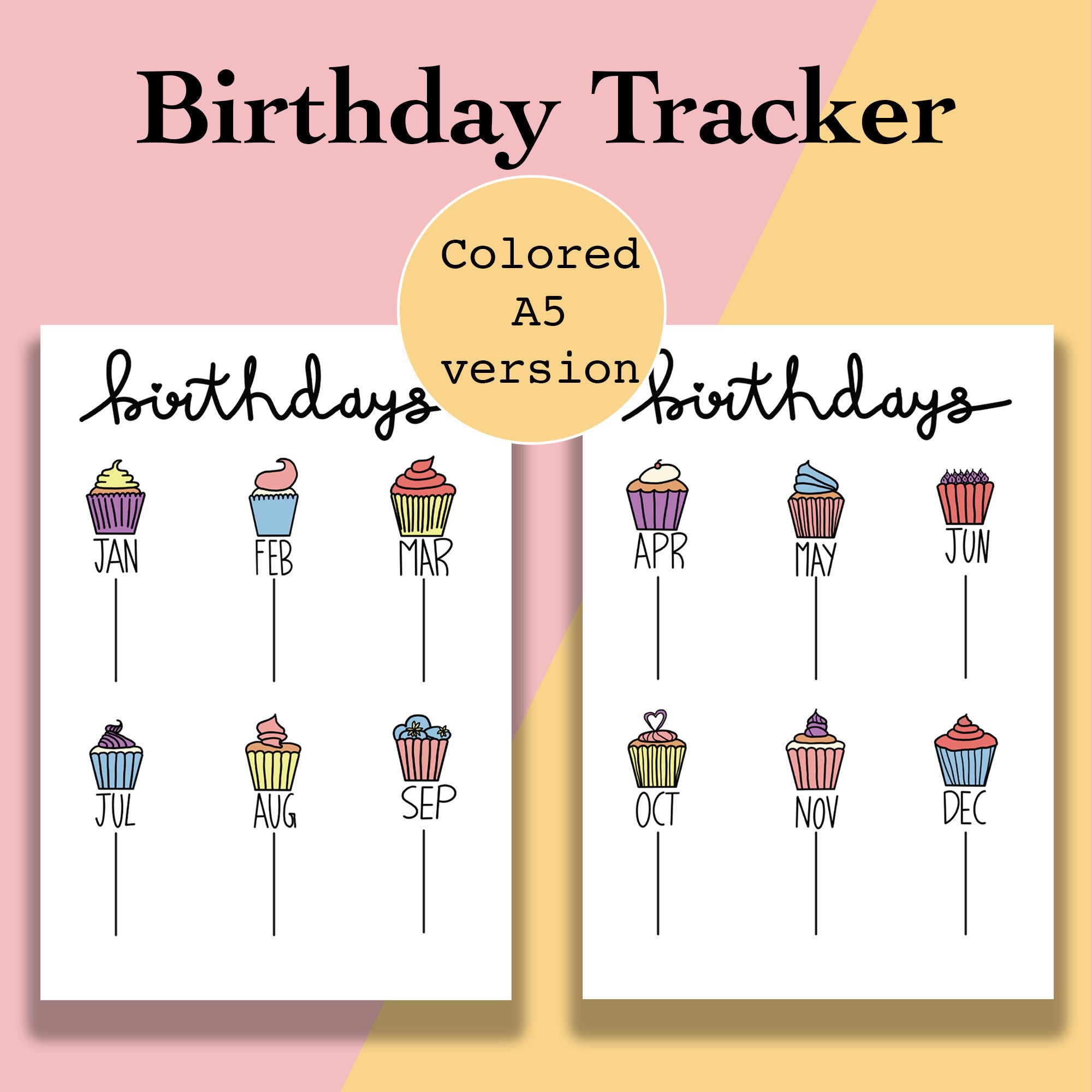 Birthday Tracker Printable, Birthday Tracker Planner, Birthday Log ...