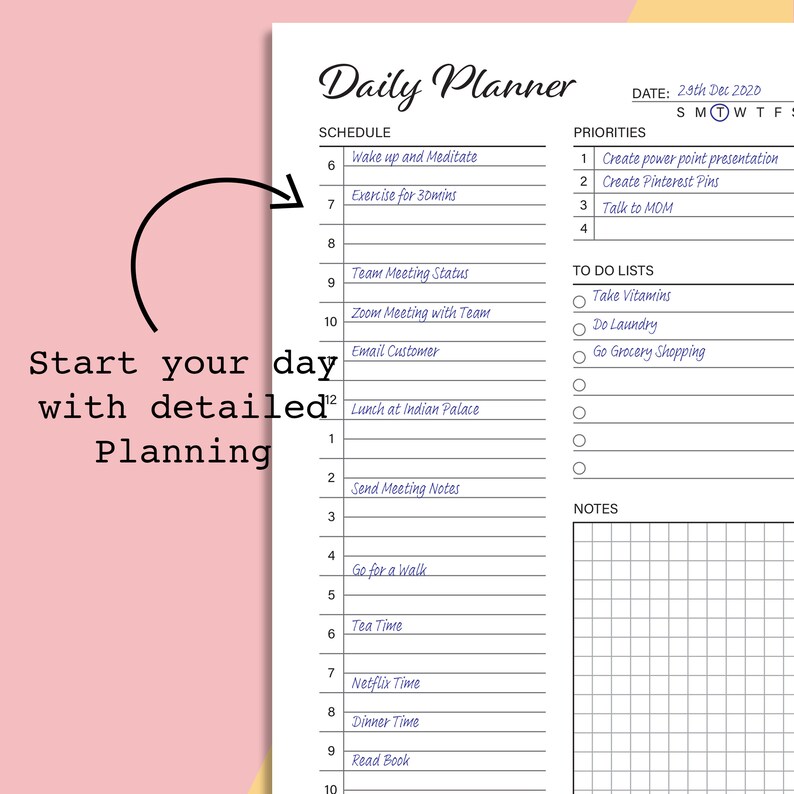Daily Half Hour Planner PDF Daily Printable Inserts Daily Hourly Daily half hour planner pdf daily printable inserts daily hourly