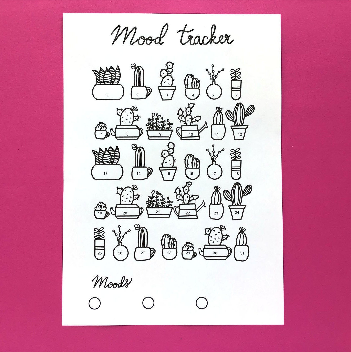 Mood Tracker Printable PDF, Monthly Mood Tracker Insert, Daily Mood Tracker  Planner Template - A5, A4, Letter - 30, 31 Days - - Etsy Canada