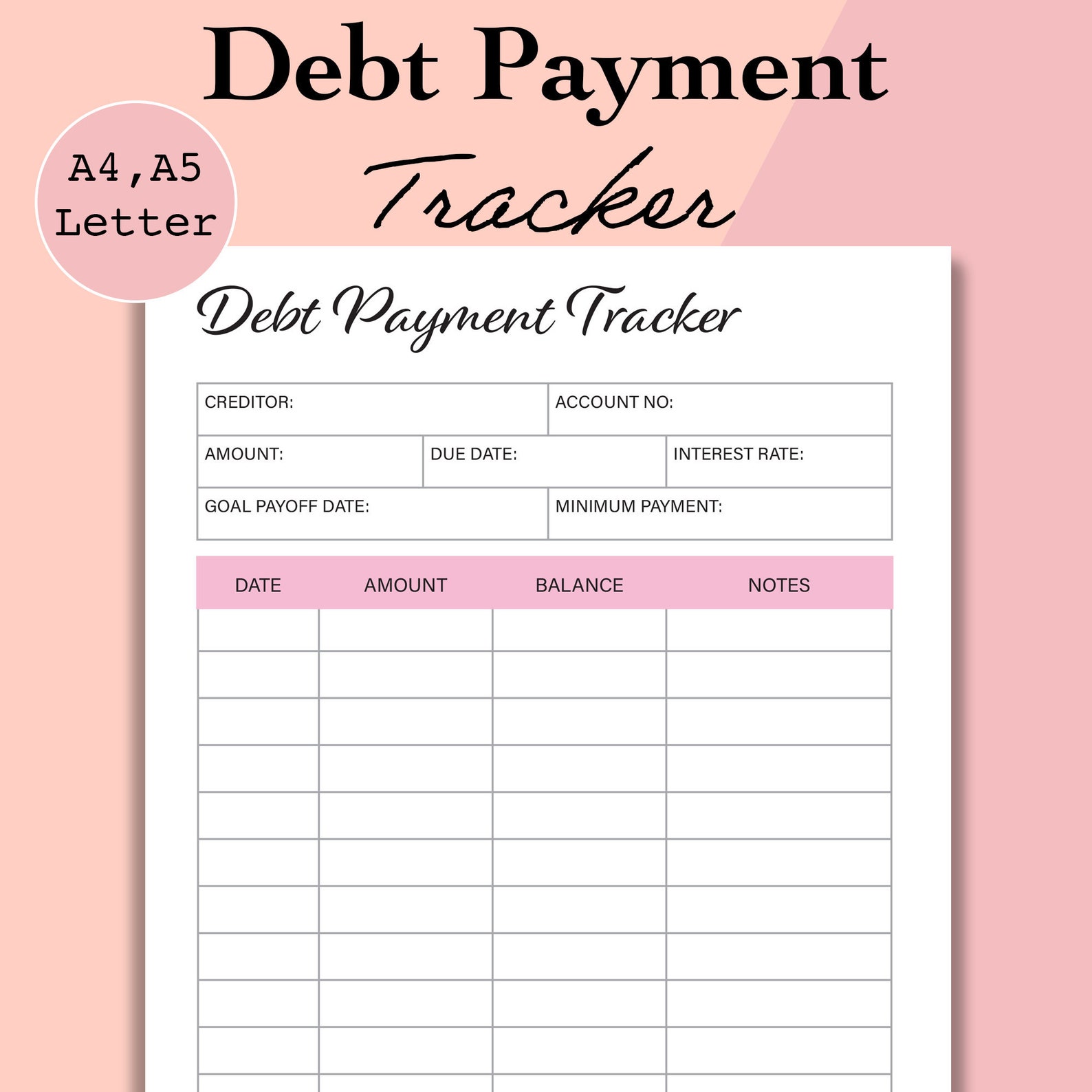 Debt Progress Debt Payoff Tracker, Debt Snowball Printable, Debt Progress Worksheet ...