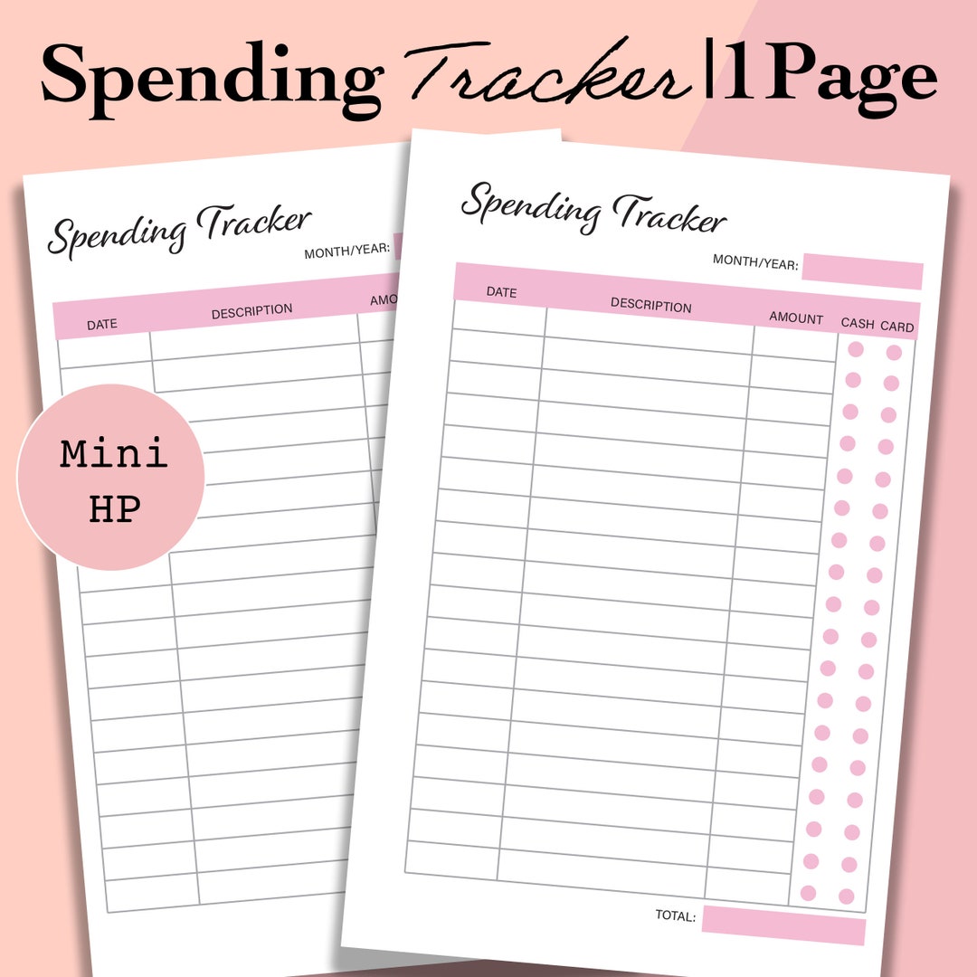 Mini Happy Planner Spending Tracker Printable, Mini Happy Expense ...