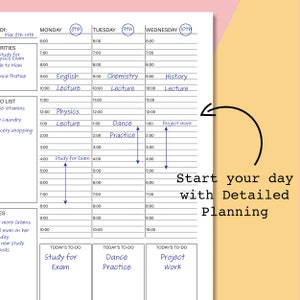 Classic Happy Planner Weekly Hourly Schedule, Weekly Hourly Planner Printable, Undated Week at a Glance Template, Weekly Planner Inserts PDF image 3