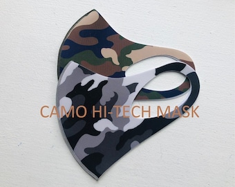 CAMO 3D HI-TECH Mask Neo Microfiber Neoprene Washable Reusable Quick Dry Self Deodorize, Kids Size and Larger size, 2 pk price available