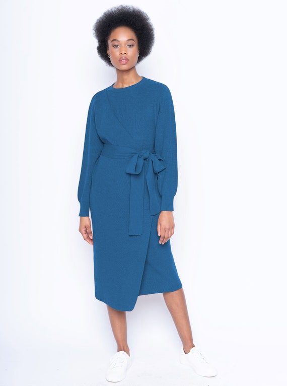 The Vault Allie Sweater Dress Mock Wrap Dress Casual Dress | Etsy