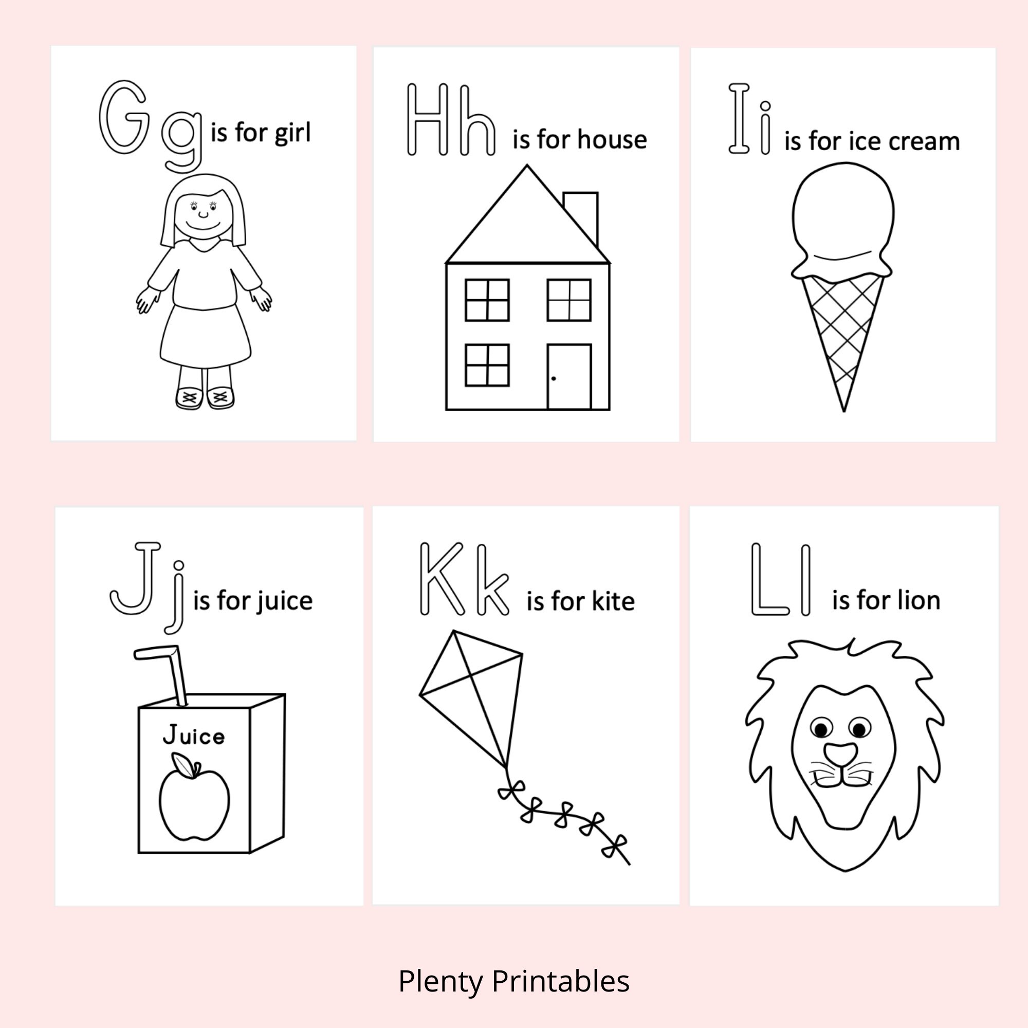 printable a is for letter a z alphabet coloring pages etsy