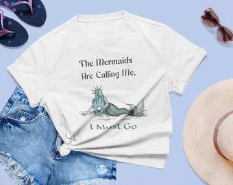 Camiseta de verano de Mermaid Beach, camisas con refranes, camisas náuticas, camisas de sirena divertidas