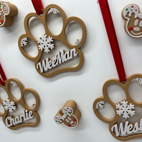 Personalized Dog Paw Ornament | Customized Pet Christmas Ornament | Custom Animal 2023 Ornament | Christmas tree Pet ornament