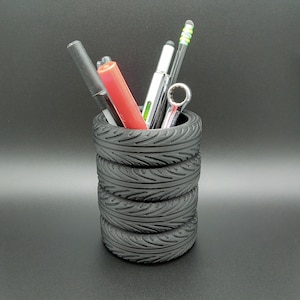 Tire Stack Pen Pencil Holder | Pen Holder | Mechanic | Desk organizer | Tool holder | Car guy | Unique Gift | Desk art