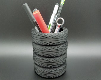 Tire Stack Pen Pencil Holder | Pen Holder | Mechanic | Desk organizer | Tool holder | Car guy | Unique Gift | Desk art