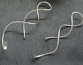 Sterling silver earrings, earrings silver 925, spiral