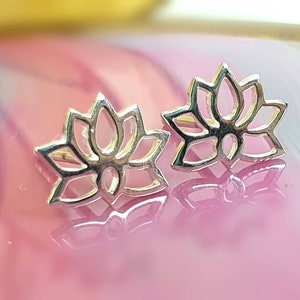 Lotus earrings silver sterling