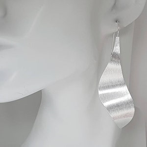 Brushed earrings, statement earrings, sterling silver earrings