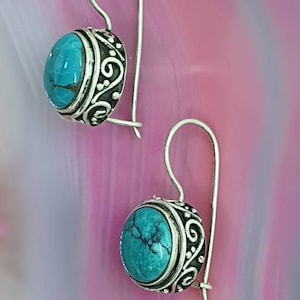 Turquoise earrings made of sterling silver 925