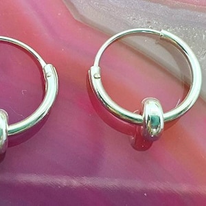 Creolen mit Ring aus Silber 925, Ohrringe Sterling Silber
