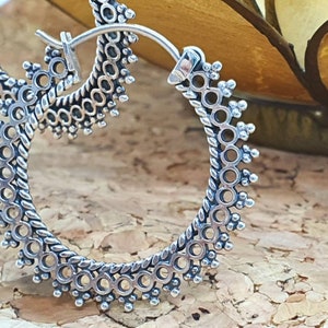 Silver hoop earrings made of 925 sterling silver