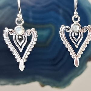 Ohrringe mit Perlmutt Muschel, Ohrhänger Sterling Silber 925