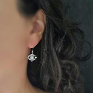 Ohrringe Silber, Perlmutt Ohrringe, Muschel Ohrhänger Silber 925