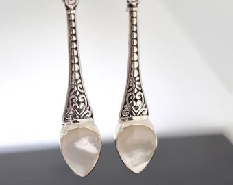 Silber Ohrringe mit Perlmutt (Mother of Pearl)