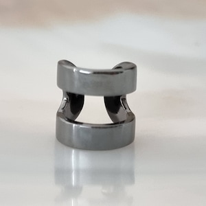 Silber Ohrklemme schwarz rhodiniert, Ear Cuff Silber 925, Ohrmanschette, Ohrring Sterling Silber 925