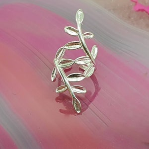 Ohrklemme Blätter, Ear Cuff Silber 925, Ohrmanschette, Ohrring Sterling Silber 925, Minimalistisch