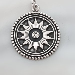 Sun pendant silver 925, sterling silver pendant, necklace
