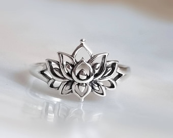 Lotus Ring Silver 925 Flower