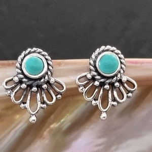 Türkis Ohrringe, 925er Silber Ohrstecker