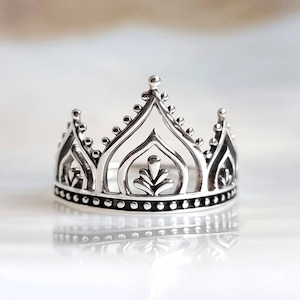 Crown ring silver, ring sterling silver 925