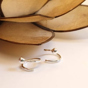 Pendientes en espiral de plata 925, pendientes de aro retorcidos de plata de ley