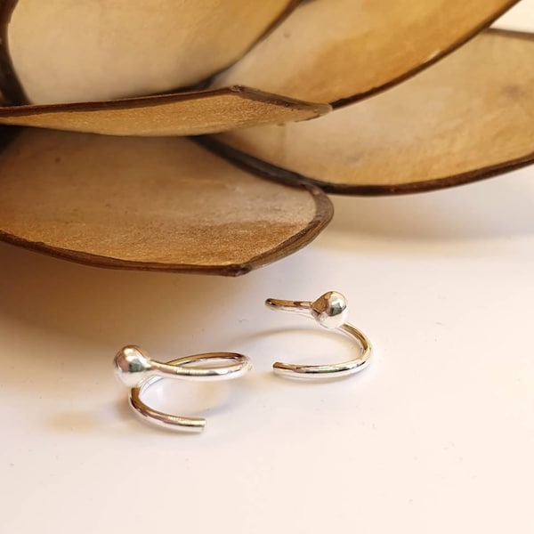 Pendientes en espiral de plata 925, pendientes de aro retorcidos de plata de ley
