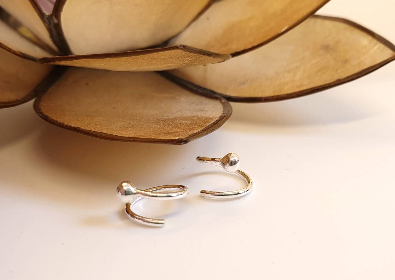 Spiral earrings silver, Sterling silver 925, Silver twist hoop earrings, Minimalist