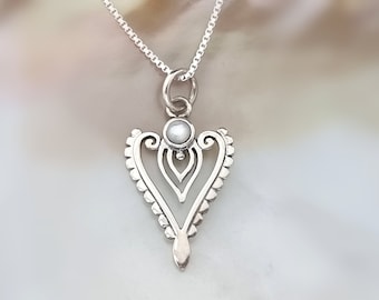 Hanger van sterling zilver, schelp, hanger van 925 zilver met parelmoer.