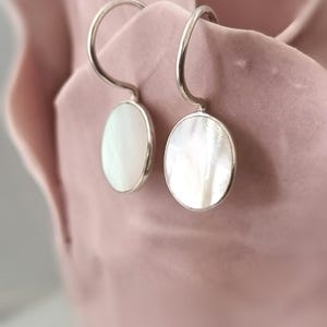 Perlmutt Ohrringe, Muschel  Ohrhänger Silber, Sterling Silber 925, Mother of Pearl