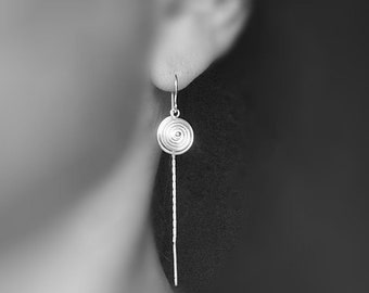 Boucles d'oreilles spirales - boucles d'oreilles à tirer en argent sterling 925