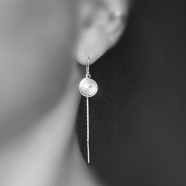 Spiral earrings - pull-through earrings made of sterling silver 925