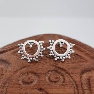 Sterling silver stud earrings- boho earrings