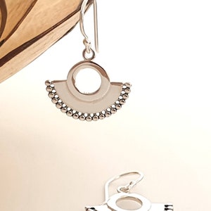 Silver earrings, fan earrings Sterling silver 925, drop earrings