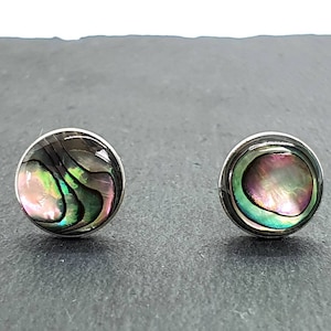 Ohrstecker mit Paua Muschel, Abalone shell, 925er Silber