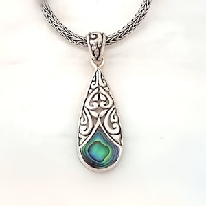 Abalone shell pendant silver 925