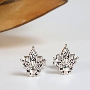 Ohrringe Silber, Blume Ohrstecker, Sterling Silber 925