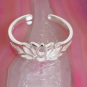Toe ring silver lotus ring flower ring image 3