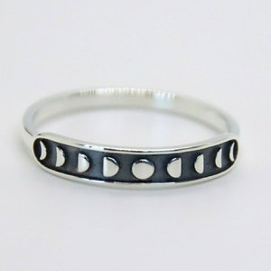 Ring silver - moon phase ring silver 925