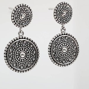 Boho earrings, silver stud earrings