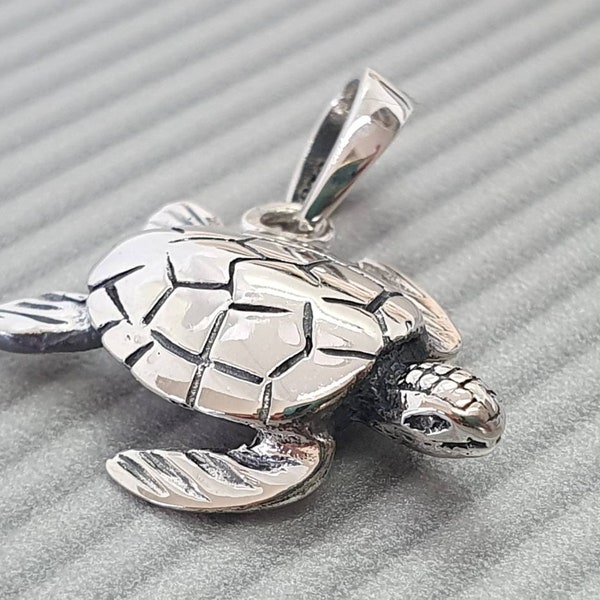 Pendentif collier tortue argent 925, pendentif tortue