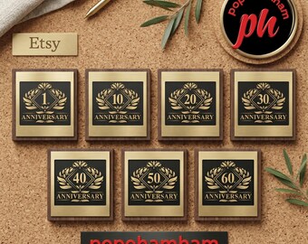 Luxury Gold Anniversary Bundle: 1st To 60th Anniversary SVG/PNG/AI Vector Graphics, Elegant Wedding Gifts, Cricut Files, Digital Download